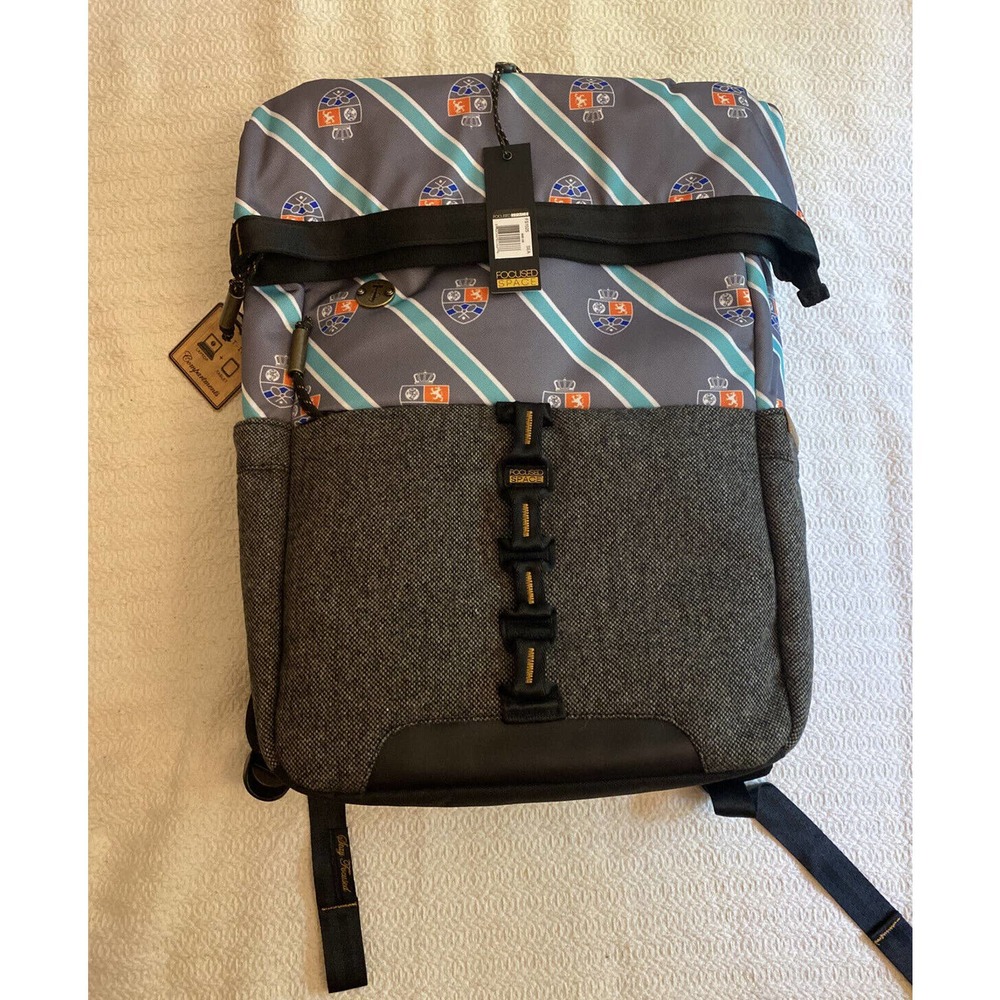 Focused Space The Wimbledon Tennis Backpack Blue Gray Laptop Travel School Bag